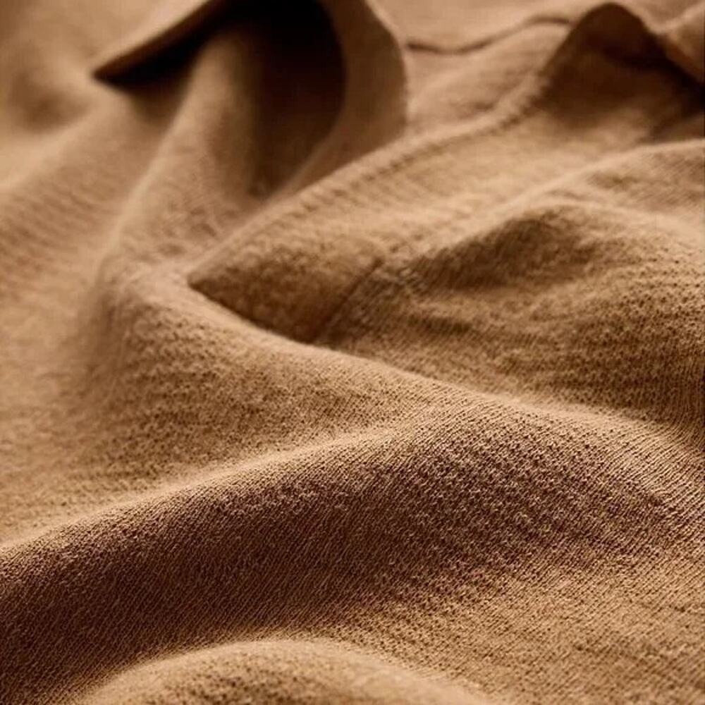 New John Varvatos Zion Polo Sienna Brown Textured Organic Cotton Men's XS - Picture 14 of 14